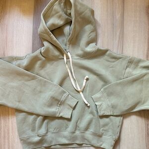 J Crew Heritage fleece cropped hoodie
